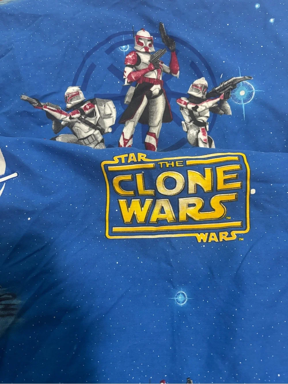Star Wars Twin Flag Sheet with Yoda and Jedi - Blue